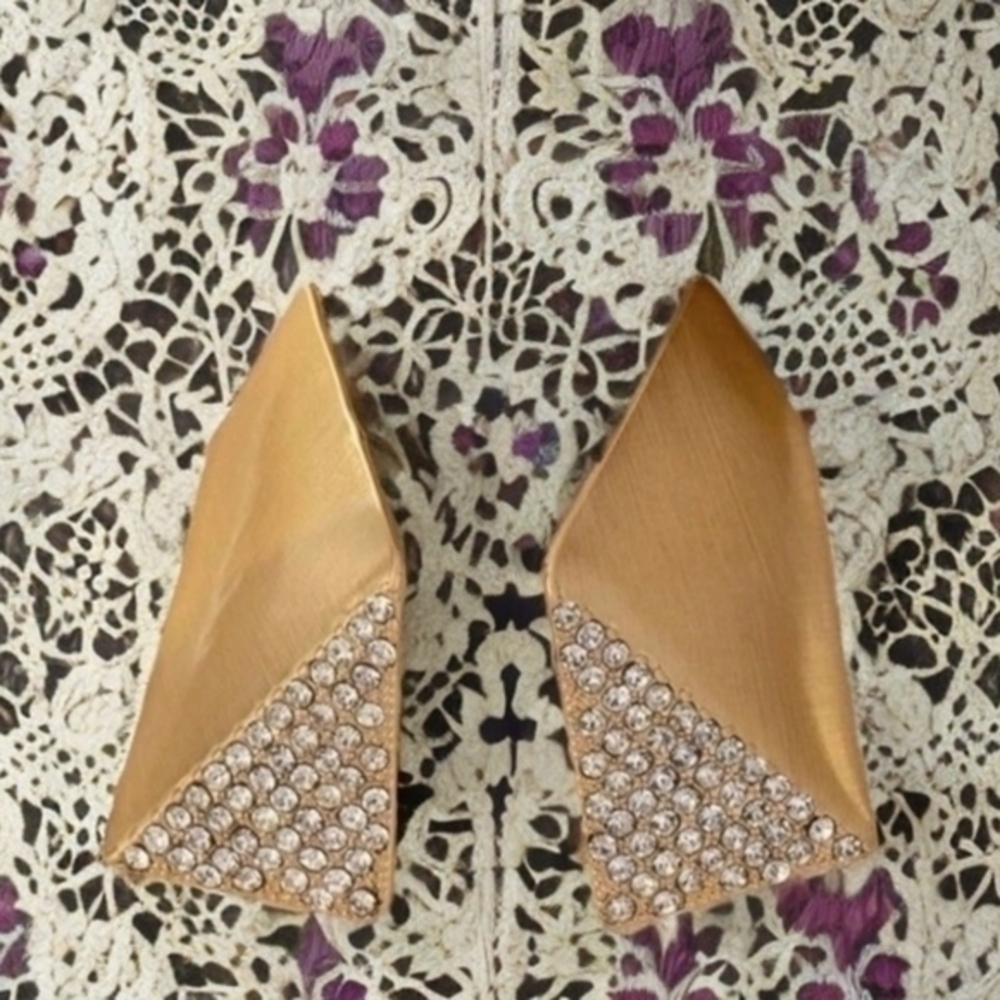 ANTHROPOLOGIE VINTAGE GOLDEN RHINESTONE STATEMENT EARRINGS